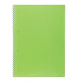 Тетрадь обложка пластик, А4, 80 л., гребень, клетка, HATBER, "LINE NEON" Зеленая, 081542, 80Т4В1гр_03034