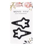 Заколки для волос НАБОР 2 шт., 5,5 см, клик-клак, soft touch, чёрный, MONTE VITA, 457081