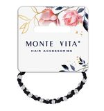 Резинка для волос с плетением, 0,5 см, с бусинами, чёрный, MONTE VITA, 457054