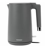 Чайник электрический с двойными стенками SONNEN KT-8719G, 1,5 л, 2200 Вт, графитовый, 454693