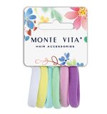 Резинки для волос НАБОР 6 шт., мягкие, средние, пастельные цвета, MONTE VITA, 457047