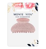 Краб для волос 5,2 см, с глиттером, розовый, MONTE VITA, 457021
