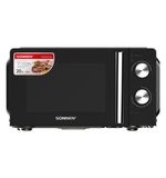 Микроволновая печь SONNEN MW2070BLCR-6MB, 20 л, 700 Вт, таймер, механическое управление, ручка, черная/хром, 454982