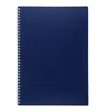 Тетрадь обложка пластик, А4, 80 л., гребень, клетка, HATBER, "VELVET" Синяя, 081562, 80Т4В1гр_01609
