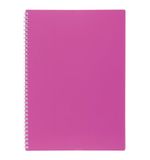 Тетрадь обложка пластик, А4, 80 л., гребень, клетка, HATBER, "LINE NEON" Розовая, 081545, 80Т4В1гр_03033
