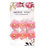 Заколки для волос НАБОР 2 шт., 6 см, зажим, с декором, розовый, MONTE VITA, 457097