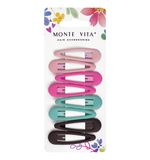 Заколки для волос НАБОР 8 шт., 5 см, клик-клак, soft touch, разные цвета, MONTE VITA, 457092