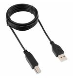 Кабель USB 2.0 AM-BM, 1,8 м, ГАРНИЗОН, медь, черный, пакет, GCC-USB2-AMBM-1.8M, 14371