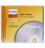 Диск CD-R PHILIPS, 700 Мб, 52x, Slim Case (1 штука), CR7D5SF01/97