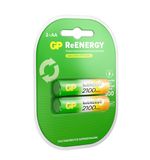 Батарейки аккумуляторные GP ReEnergy Ni-Mh пальчиковые КОМПЛЕКТ 2 шт., AA (HR6), 2000 mAh, 210AAHCRGY, 210AAHCRGY-2CRC