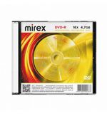 Диск DVD-R MIREX, 4,7 ГБ, 16x, Slim Case, 1 штука, UL130003A1S