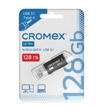 Флеш-диск 128GB CROMEX Ultra USB 3.1, металлический корпус, черный, 514165