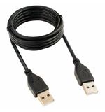 Кабель USB 2.0 AM-AM, 1,8 м, CABLEXPERT, двойной экран, медь, Pro, черный, пакет, CCP-USB2-AMAM-6
