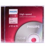 Диск DVD+R (плюс) PHILIPS, 4,7 Гб, 4x, Slim Case (1 штука), DR4S6S01F/97