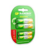 Батарейки аккумуляторные GP ReEnergy Ni-Mh НАБОР 8 шт. (ПРОМО 4+4), AA+ААА (HR6+HR03), 2000 mAh + 750 mAh, 210AAHC/75AAAHC