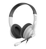 Наушники с микрофоном (гарнитура) A4TECH HU-10, проводные, 2 м, USB, черные с белым, 1611415
