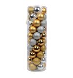 Шары елочные НАБОР 50 шт, 6 см, "Gold&Silver Spark", пластик, золото/серебро, ЗОЛОТАЯ СКАЗКА 592452