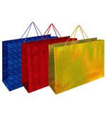 Пакет подарочный (1 шт.) 53x16x38 см, "BIG SIZE", голография, ассорти 3 цвета, ЗОЛОТАЯ СКАЗКА, 609730
