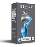 Перчатки нитриловые смотровые 50 пар (100 шт.), размер M, голубые BENOVY Nitrile Chlorinated, ЧЗ, К