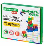 Магнитный конструктор MAGNETIC CUBES "КУБИЧЕСКИЙ", 72 магнитных кубика, BRAUBERG KIDS, 665724