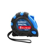 Рулетка измерительная 5м х 19мм, обрезиненный корпус, 3 фиксатора, RABBITEX Special, 671354