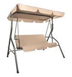Качели садовые DASWERK "COMFORT SC-003", 3 места, Ш170хГ110хВ153 см, мягкое сиденье, кофейный, 680052
