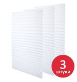 Жалюзи-плиссе штора бумажная самоклеящаяся КОМПЛЕКТ 3шт BRABIX 60*180см, ЭКО, 80г/м2, цвет белый, 700003