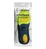 Стельки для кроссовок СПОРТИВНЫЕ КАРКАСНЫЕ, материал PU PRO SPORT, размер RU 38-39 / EU 39-40, с линиями выреза, SHEGRA (ШЕГРА), 700766