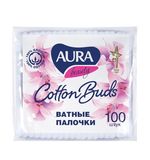 Ватные палочки 100 шт., AURA, полиэтиленовый пакет, 1646, 6470