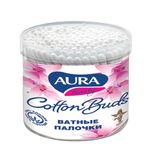 Ватные палочки 200 шт., AURA, пластиковый стакан, 6359,6442,6359