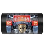 Мешки для мусора 120 л, ПРОЧНЫЕ черные, в рулоне 10 шт., ПВД 60 мкм, 2-х слойные, 70x110 см, "БРОНЯ", ВР-0010