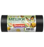 Мешки для мусора 120 л, ПРОЧНЫЕ черные, в рулоне 10 шт., ПВД 37 мкм, 70x110 см, РОМАШКА "ПРЕМИУМ", ВР-0050МН