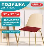 Подушка на стул плоская "РОГОЖКА" 37x37см, полиэстер, бордовая, PRIMILA STANDARD, 700510