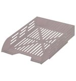 Лоток горизонтальный для бумаг BRAUBERG ECO, 330х245х65 мм, сетчатый, дымчатый, 239012