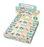 Ластик BRAUBERG CUTE CATS, 50х24х10 мм, прямоугольный, цвет ластика ассорти, эко-пвх, картонный держатель, 273227