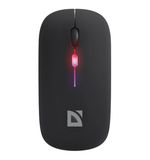 Мышь беспроводная DEFENDER Coda MB-261, 2.4ГГц+BT, радужная, 3кнопки+1колесо, 300мАч, черная, 52261