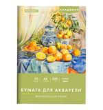 Папка для акварели А4, 10л., 200 г/м2, 210х297мм, BRAUBERG АКАДЕМИЯ, "Апельсины", 117743