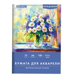Папка для акварели А4, 10л., 180 г/м2, 210х297мм, BRAUBERG АКАДЕМИЯ, "Утро", 117742
