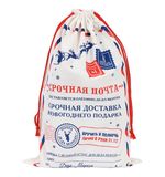 Подарочный мешок (1шт) новогодний, 40х60см, "Почта Деда Мороза", полиэстер, хлопок, ЗОЛОТАЯ СКАЗКА, 592538