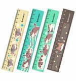 Линейка пластиковая 15 см BRAUBERG "CUTE CATS", с принтом, ассорти, 210865