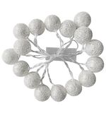 Электрогирлянда-нить комнатная "Шарики" 1,8м 16LED, серебро, тёплый белый, батарейки ЗОЛОТАЯ СКАЗКА 592559