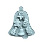 Форма для выпечки новогодняя 23х19 см, "Колокольчик", силикон, 6 ячеек, рецепт, ЗОЛОТАЯ СКАЗКА, 592469