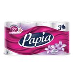 Бумага туалетная быт., спайка 8 шт., 3-слойная (8х16,5 м), PAPIA, аромат Балийский цв, 5080738