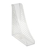 Лоток вертикальный для бумаг BRAUBERG ECO, 240х80х290 мм, сетчатый, прозрачный, 239016