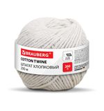 Шпагат хлопковый для прошивки документов, вязания, макраме, длина 200 м диаметр 2 мм, BRAUBERG, 700363