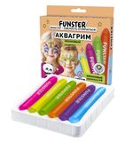 Аквагрим для лица и тела 6 НЕОНОВЫХ цветов FUNSTER, легко смываются, 192573