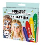 Аквагрим для лица и тела 6 ярких цветов, FUNSTER, легко смываются, 192571