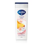 Крем-гель для душа 390мл AURA "Нежный крем", 14340