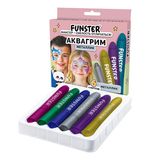 Аквагрим для лица и тела 6 цветов МЕТАЛЛИК, FUNSTER, легко смываются, 192574
