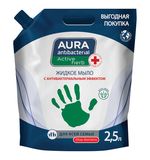 Мыло жидкое антибактериальное для всей семьи 2,5л AURA ANTIBACTERIAL "Алоэ вера", дой-пак, 13767